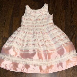 Janie and Jack Elegant Striped Pink and White Dress